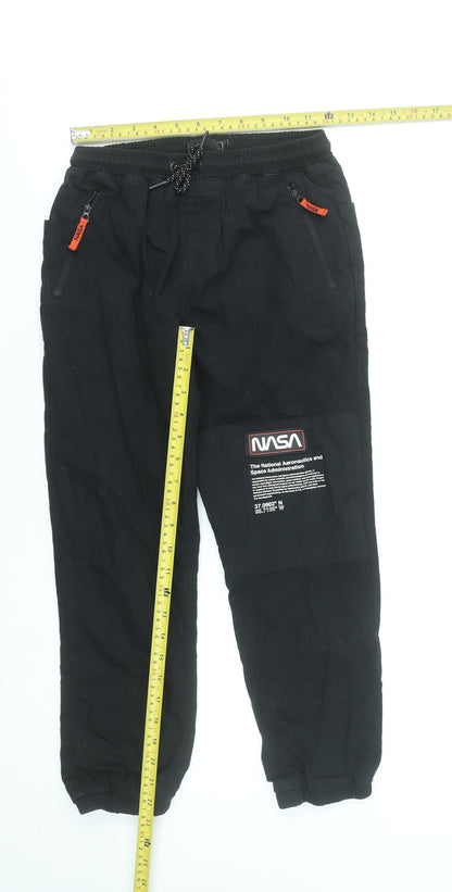 Boys UK Size 10 Years NEXT Regular Fit Jogger Black Trousers
