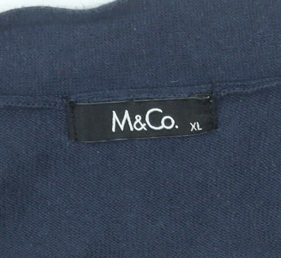Womens UK Size XL M&Co. Blue Wrap Jumper