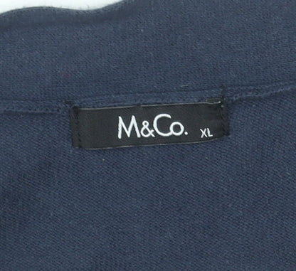 Womens UK Size XL M&Co. Blue Wrap Jumper