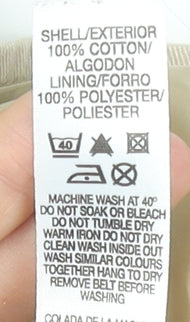 Dunnes Womens Beige Cotton Trench Coat Size 8 Belted Mid-Length