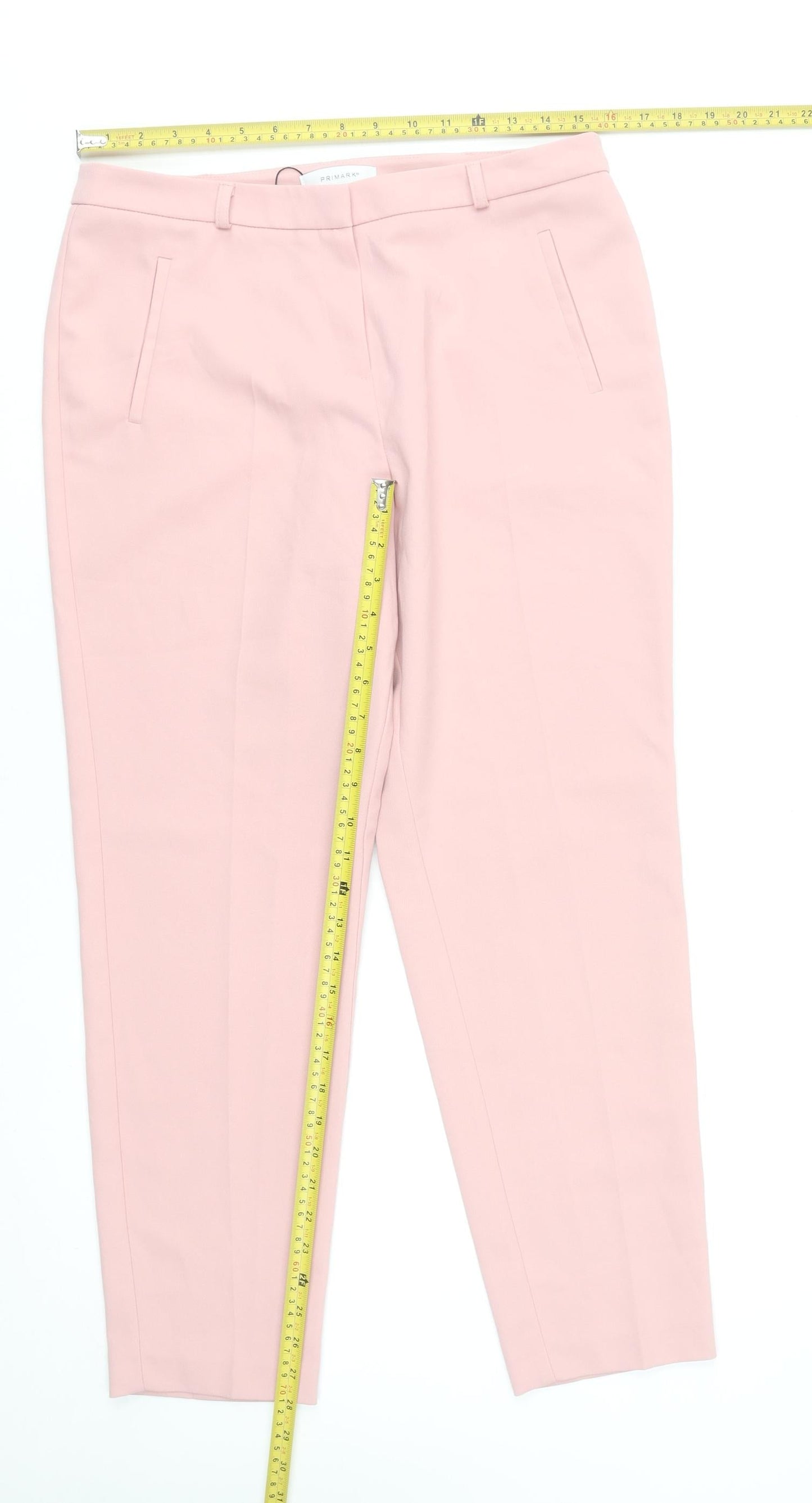 Primark Women’s Pink Tapered Trousers Size 12 Polyester Workwear