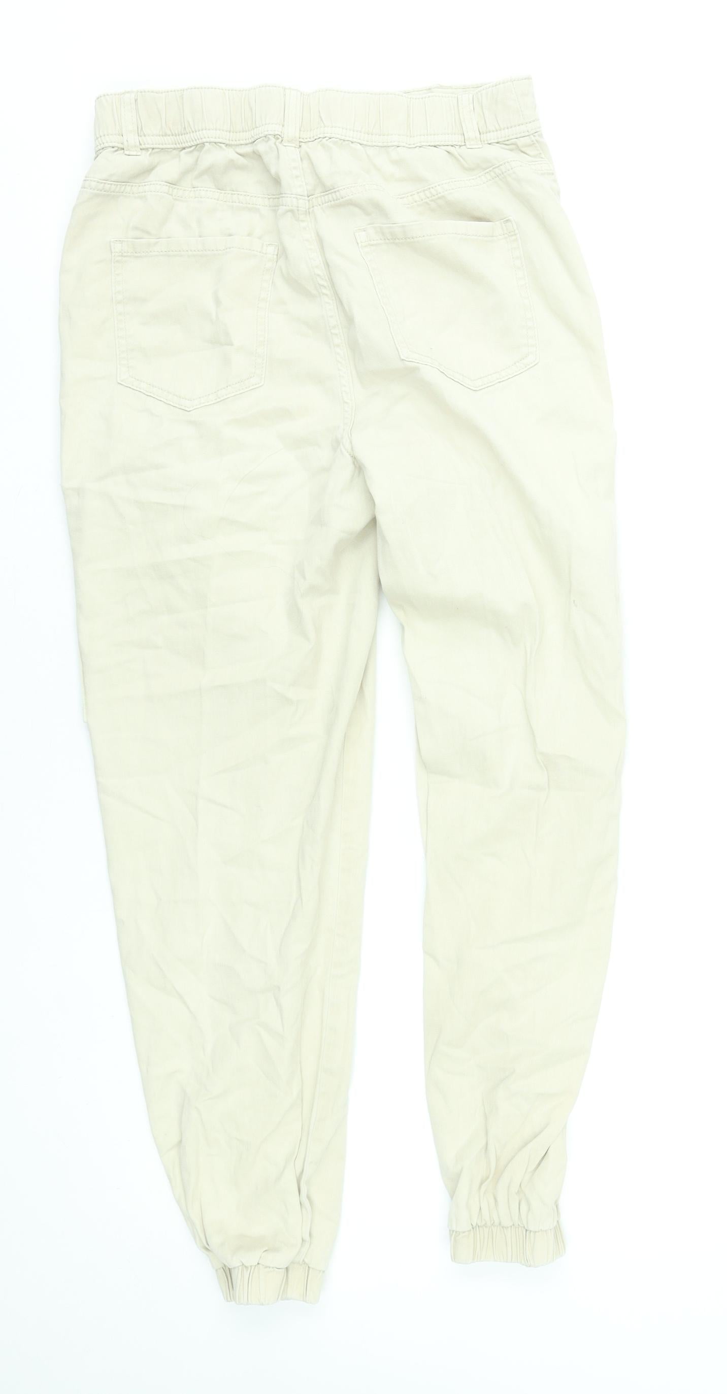 New Look Women Beige Cargo Trousers Size 12 Regular 100% Cotton