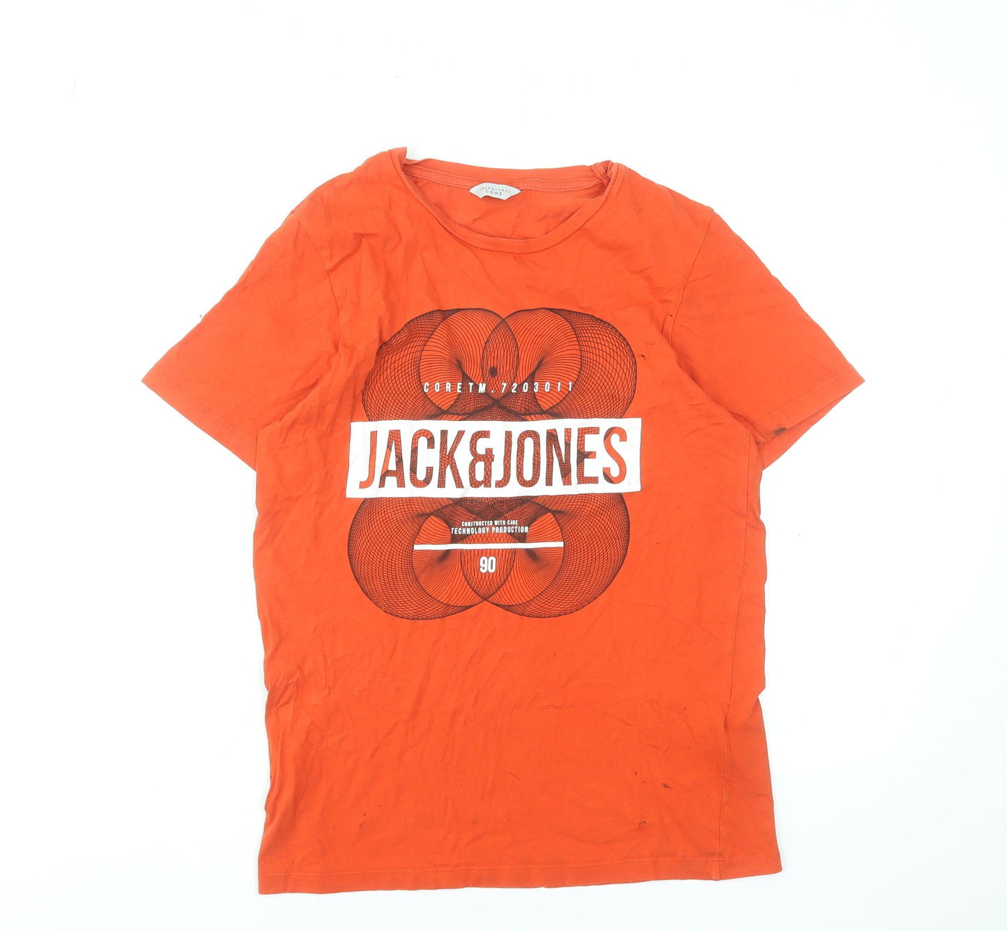 Mens UK Size S JACK & JONES Orange  T-Shirt