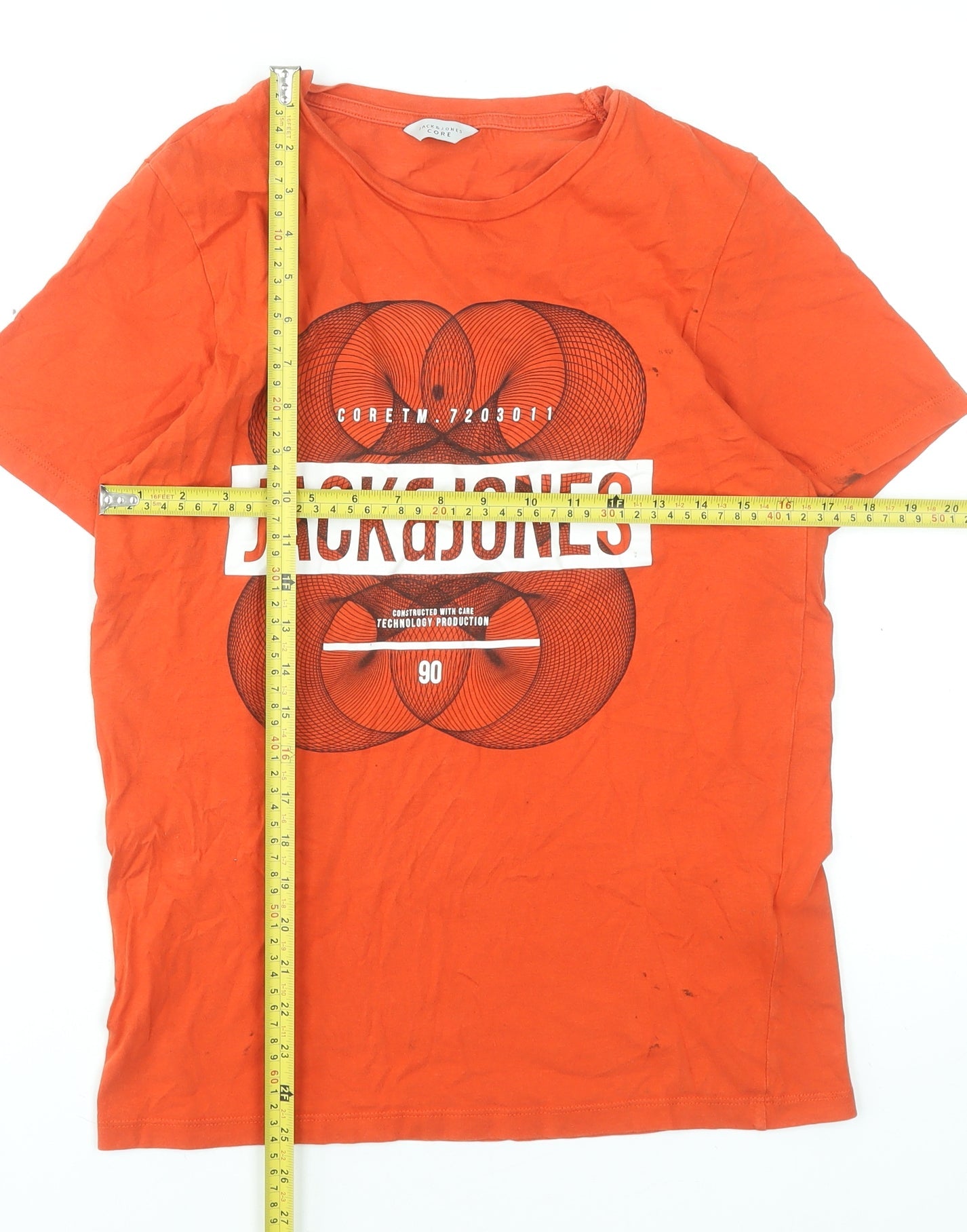 Mens UK Size S JACK & JONES Orange  T-Shirt