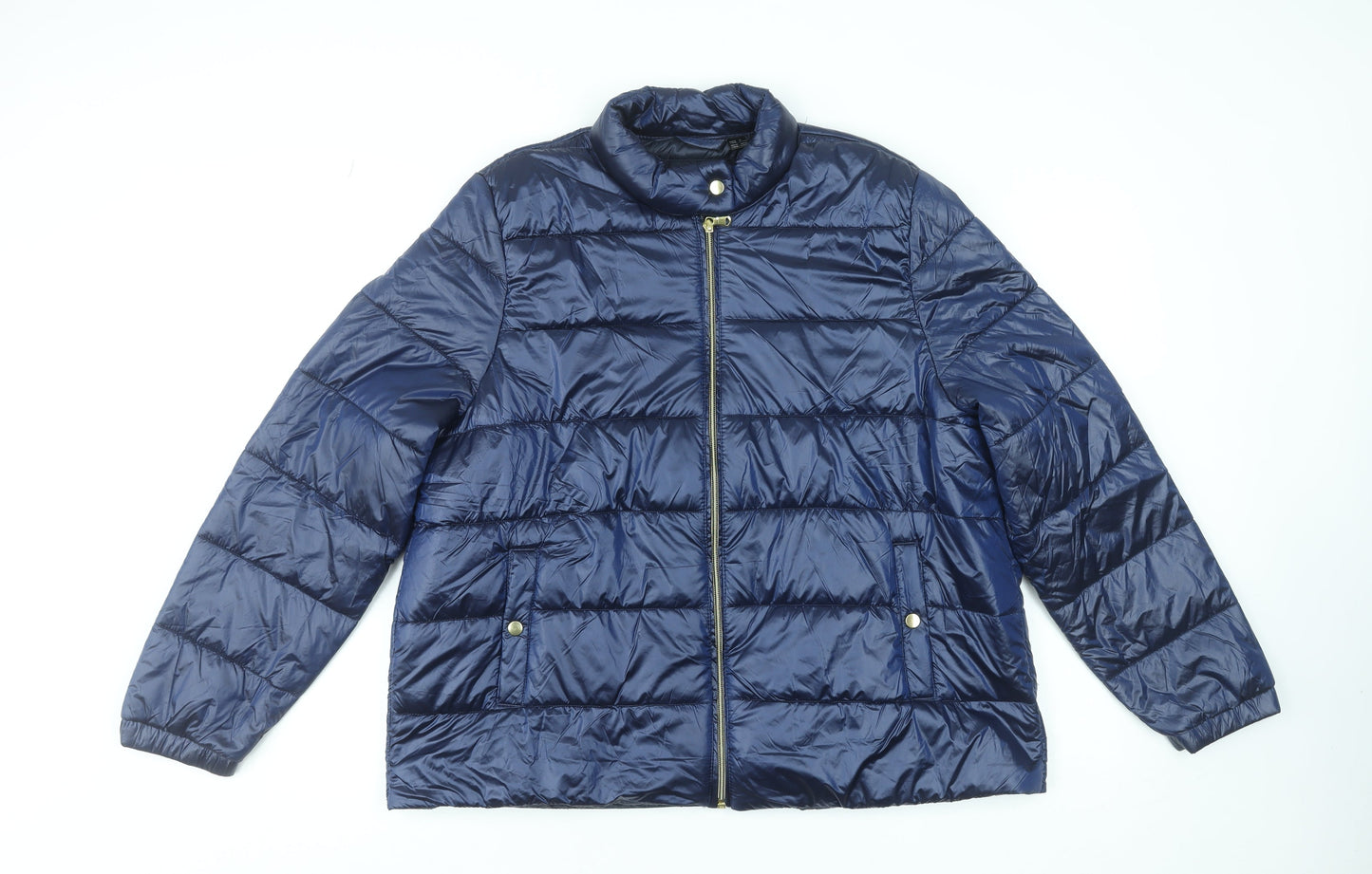 Esmara Women's Blue Puffer Jacket Size 16 Quilted Lightweight Coat