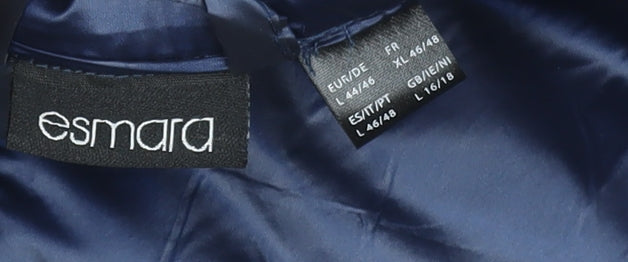 Esmara Women's Blue Puffer Jacket Size 16 Quilted Lightweight Coat