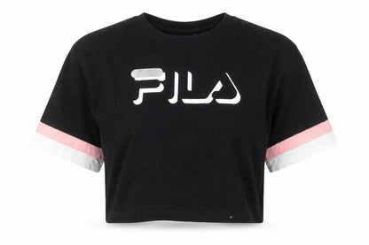 Womens UK Size S FILA Black Cropped T-Shirt