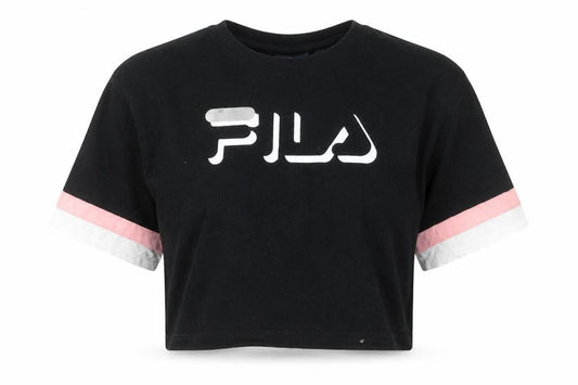 Womens UK Size S FILA Black Cropped T-Shirt