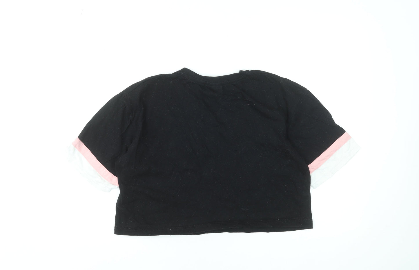 Womens UK Size S FILA Black Cropped T-Shirt
