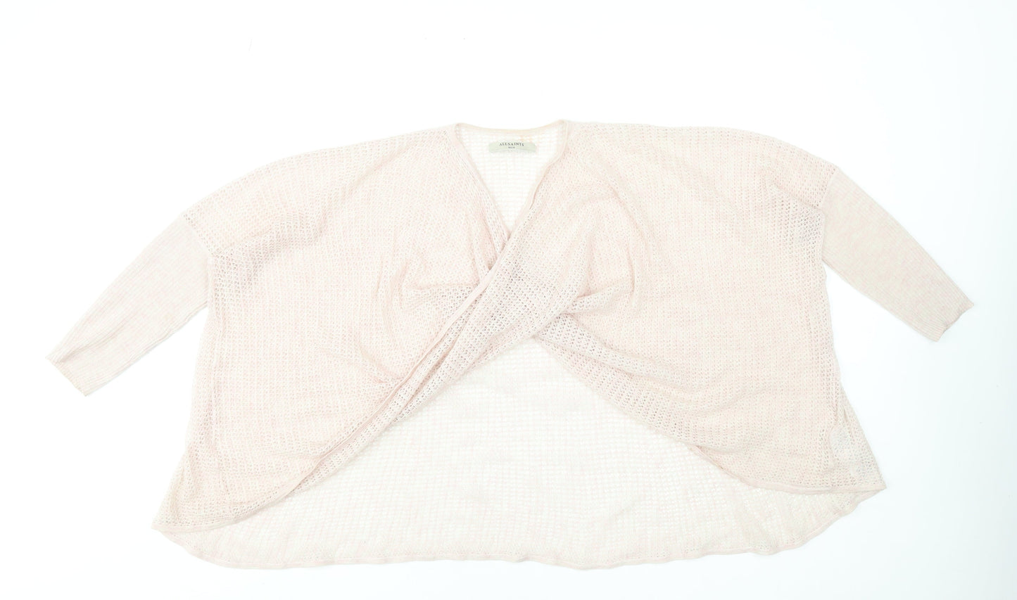 Womens UK Size XS AllSaints Pink Shrug Jumper