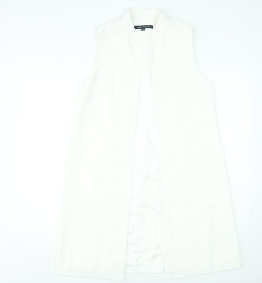 French Connection Women's White Long Sleeveless Waistcoat Size 10
