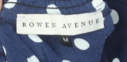 Womens UK Size M Rowen Avenue Blue Tunic Blouse