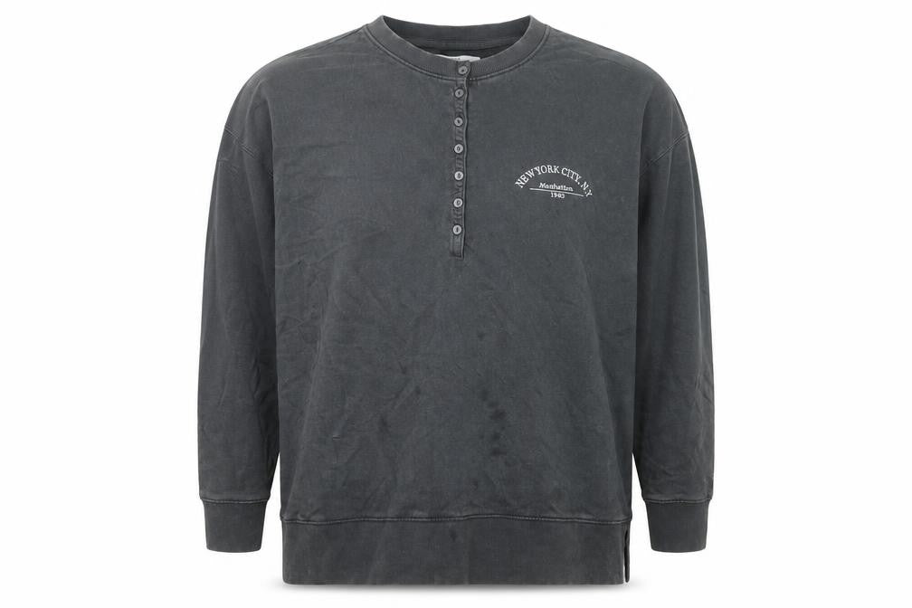 Mens UK Size XL NEXT Grey Henley Sweatshirt