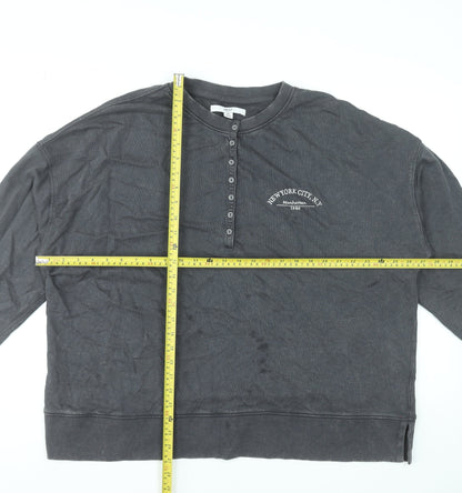 Mens UK Size XL NEXT Grey Henley Sweatshirt