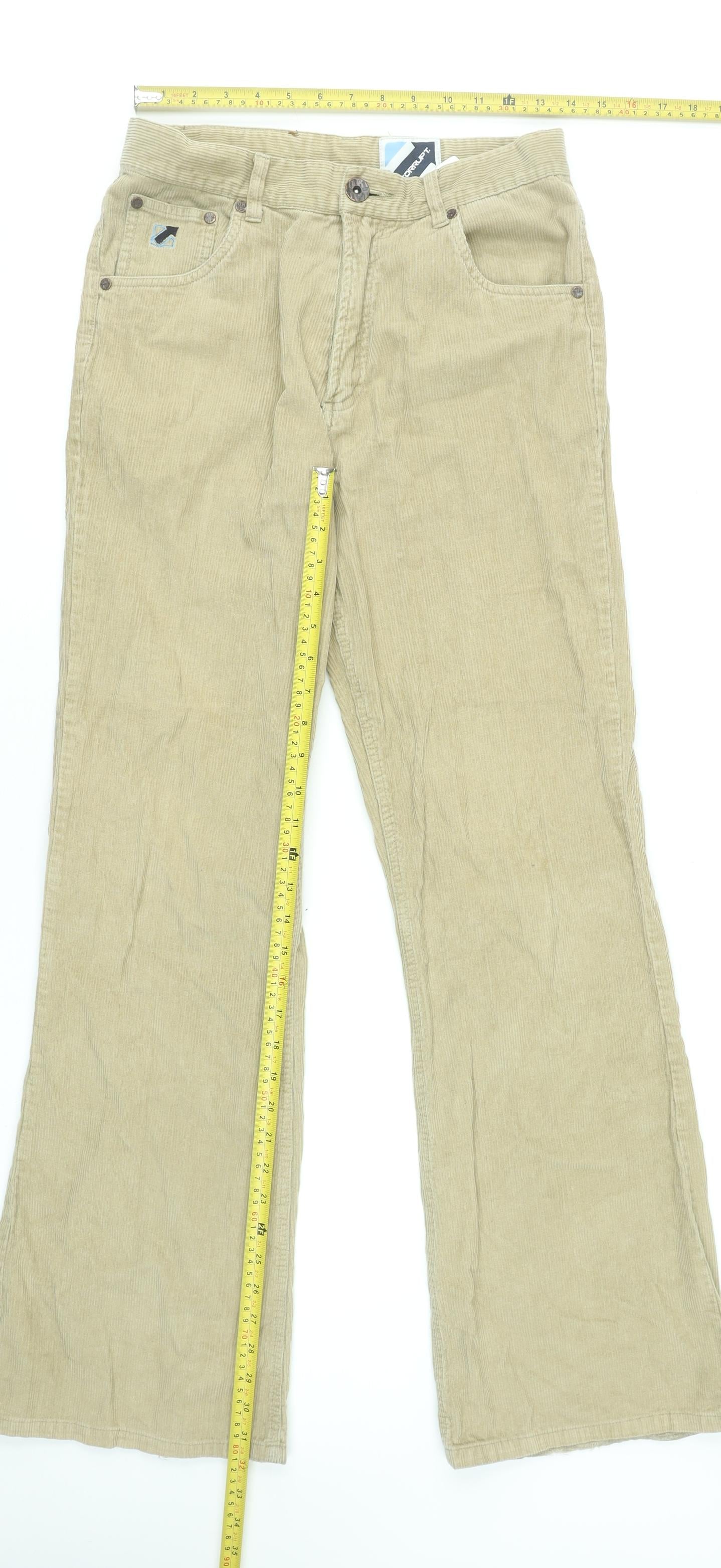 Corrupt Mens Beige Corduroy Trousers Size M Relaxed Fit Casual
