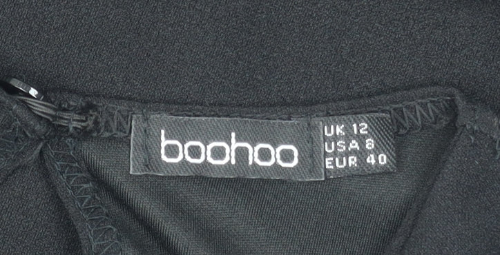 Boohoo Womens Black Size 12 Bodycon Midi Dress Sleeveless Crew Neck