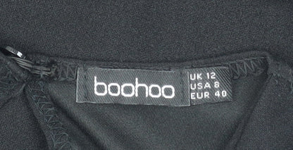 Boohoo Womens Black Size 12 Bodycon Midi Dress Sleeveless Crew Neck