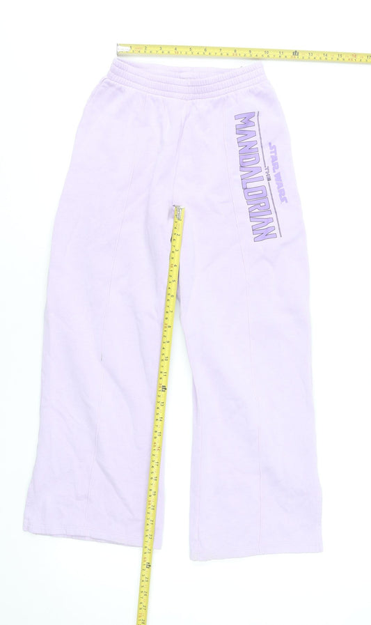 Girls UK Size 10-11 Years H&M Regular Fit Sweatpants Purple Trousers