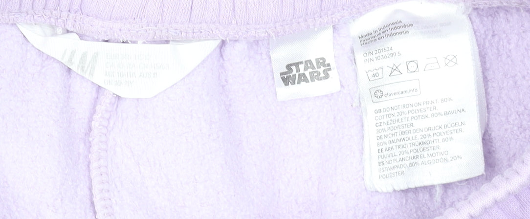 Girls UK Size 10-11 Years H&M Regular Fit Sweatpants Purple Trousers