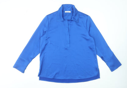 Womens UK Size 12 Gallery Blue Basic Blouse