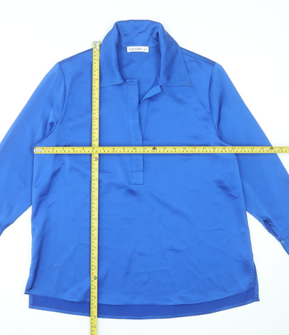 Womens UK Size 12 Gallery Blue Basic Blouse