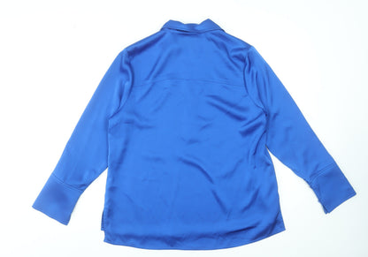 Womens UK Size 12 Gallery Blue Basic Blouse