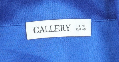 Womens UK Size 12 Gallery Blue Basic Blouse