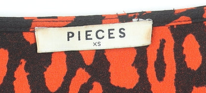 Pieces Women's Multicoloured Animal Print Belted A-Line Dress XS