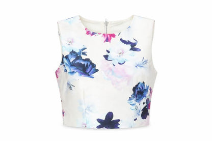 Womens UK Size 10 Marc Angelo Multicoloured Cropped Blouse
