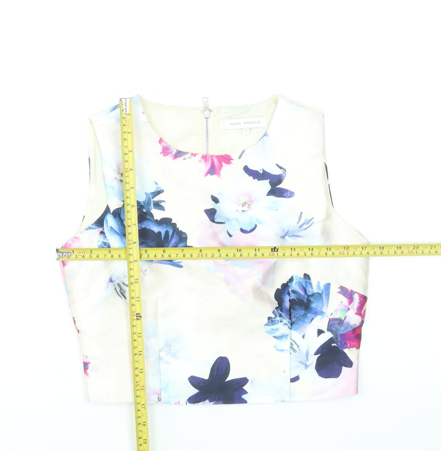 Womens UK Size 10 Marc Angelo Multicoloured Cropped Blouse
