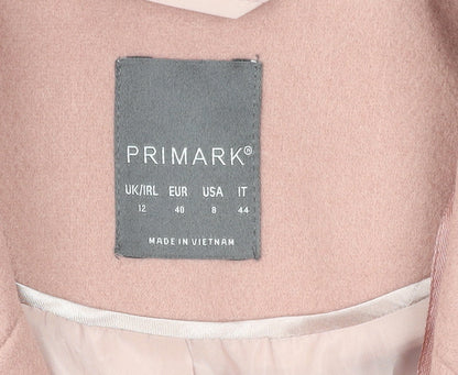 Primark Women's Pink Mid-Length Overcoat Size 12