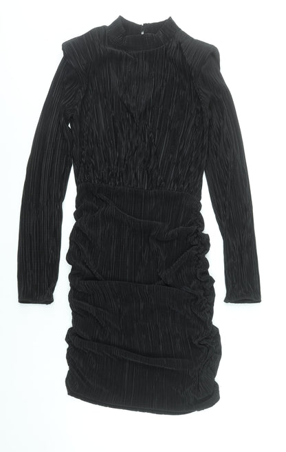 Boohoo Women’s Black Long Sleeve Bodycon Mini Dress Size 12