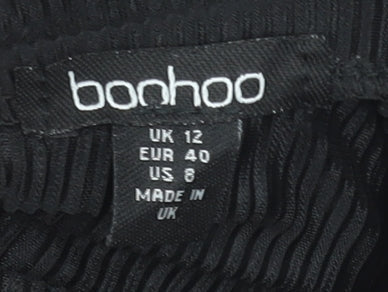 Boohoo Women’s Black Long Sleeve Bodycon Mini Dress Size 12