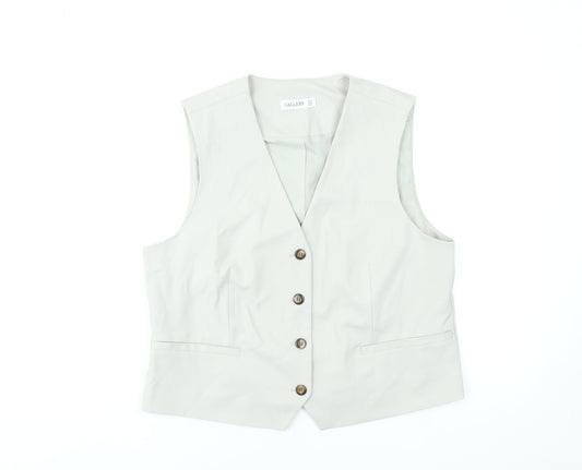 Womens UK Size 14 Gallery Beige Classic Button-Up