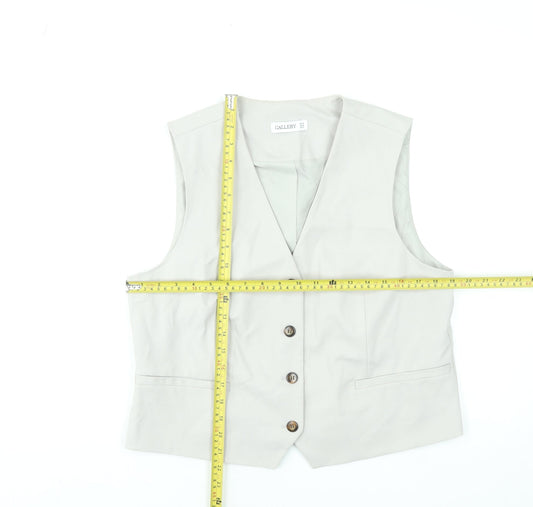 Womens UK Size 14 Gallery Beige Classic Button-Up