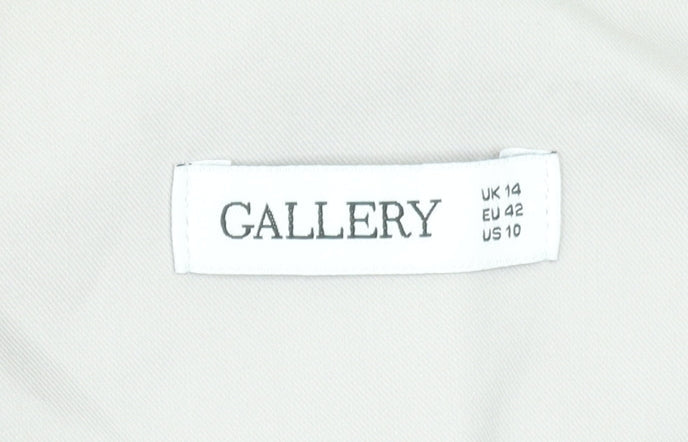 Womens UK Size 14 Gallery Beige Classic Button-Up