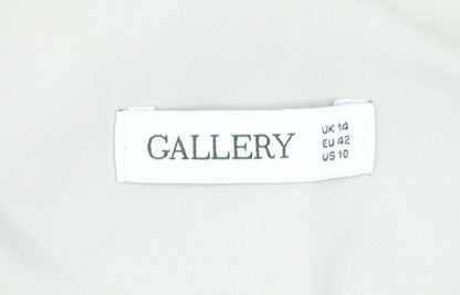 Womens UK Size 14 Gallery Beige Classic Button-Up