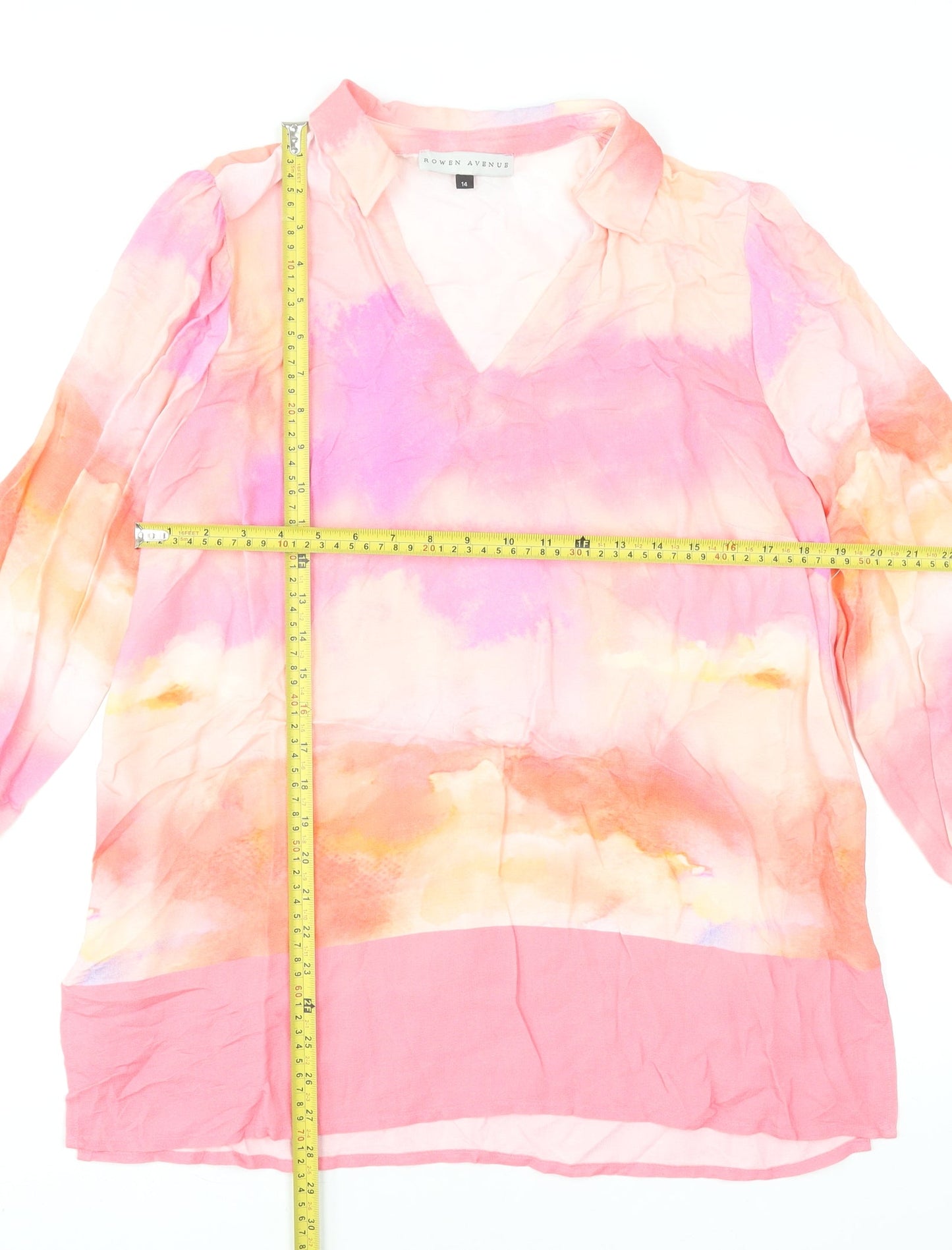 Womens UK Size 14 Rowen Avenue Pink Tunic Blouse