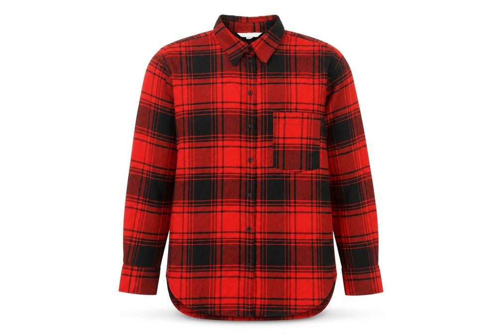 Womens UK Size XS H&M Red Basic Button-Up