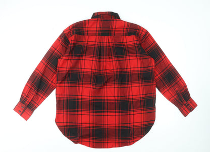 Womens UK Size XS H&M Red Basic Button-Up