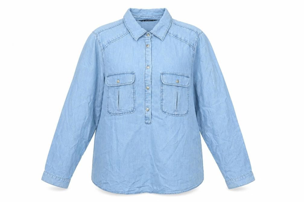 Womens UK Size L Dunnes Stores Blue Basic Button-Up