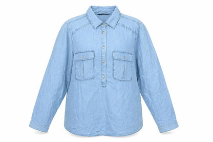 Womens UK Size L Dunnes Stores Blue Basic Button-Up