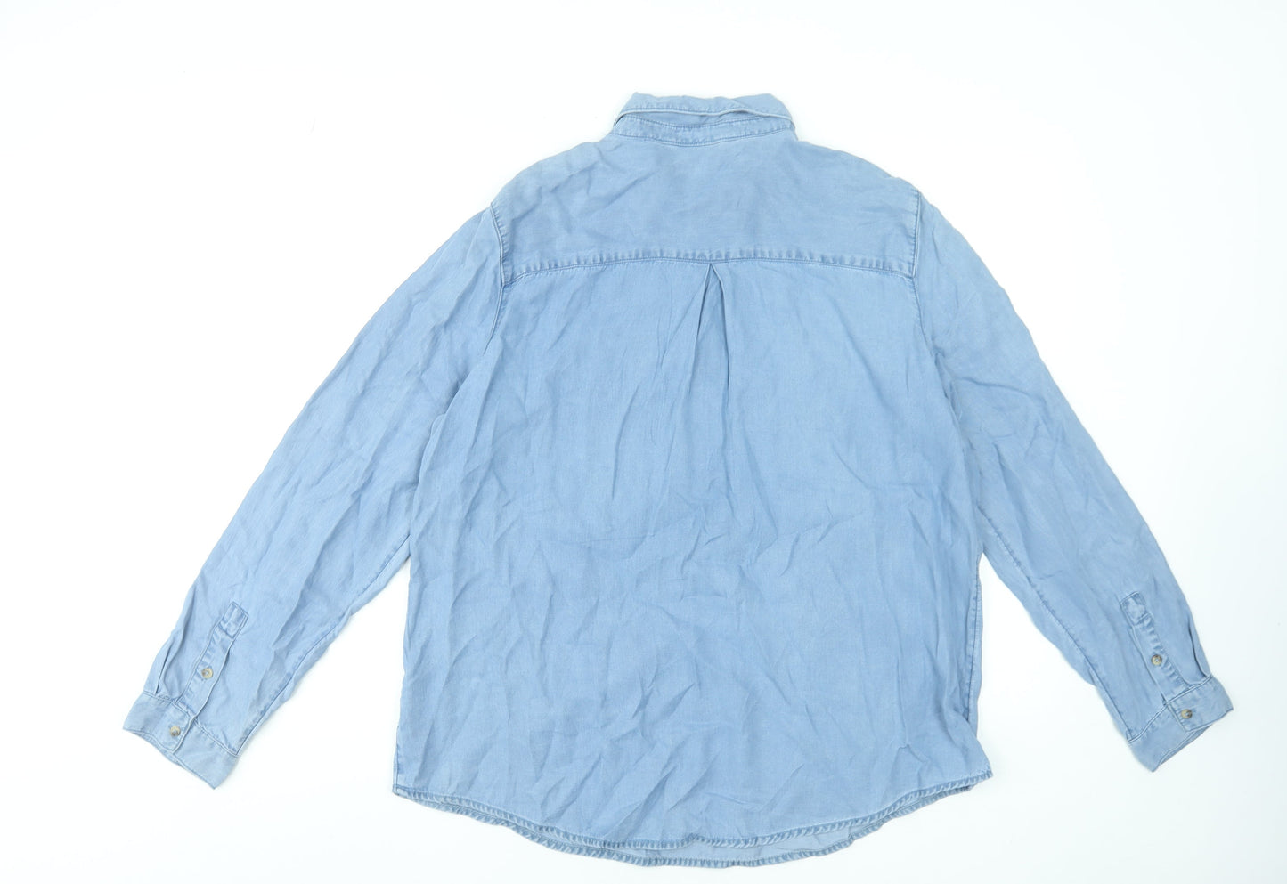 Womens UK Size L Dunnes Stores Blue Basic Button-Up