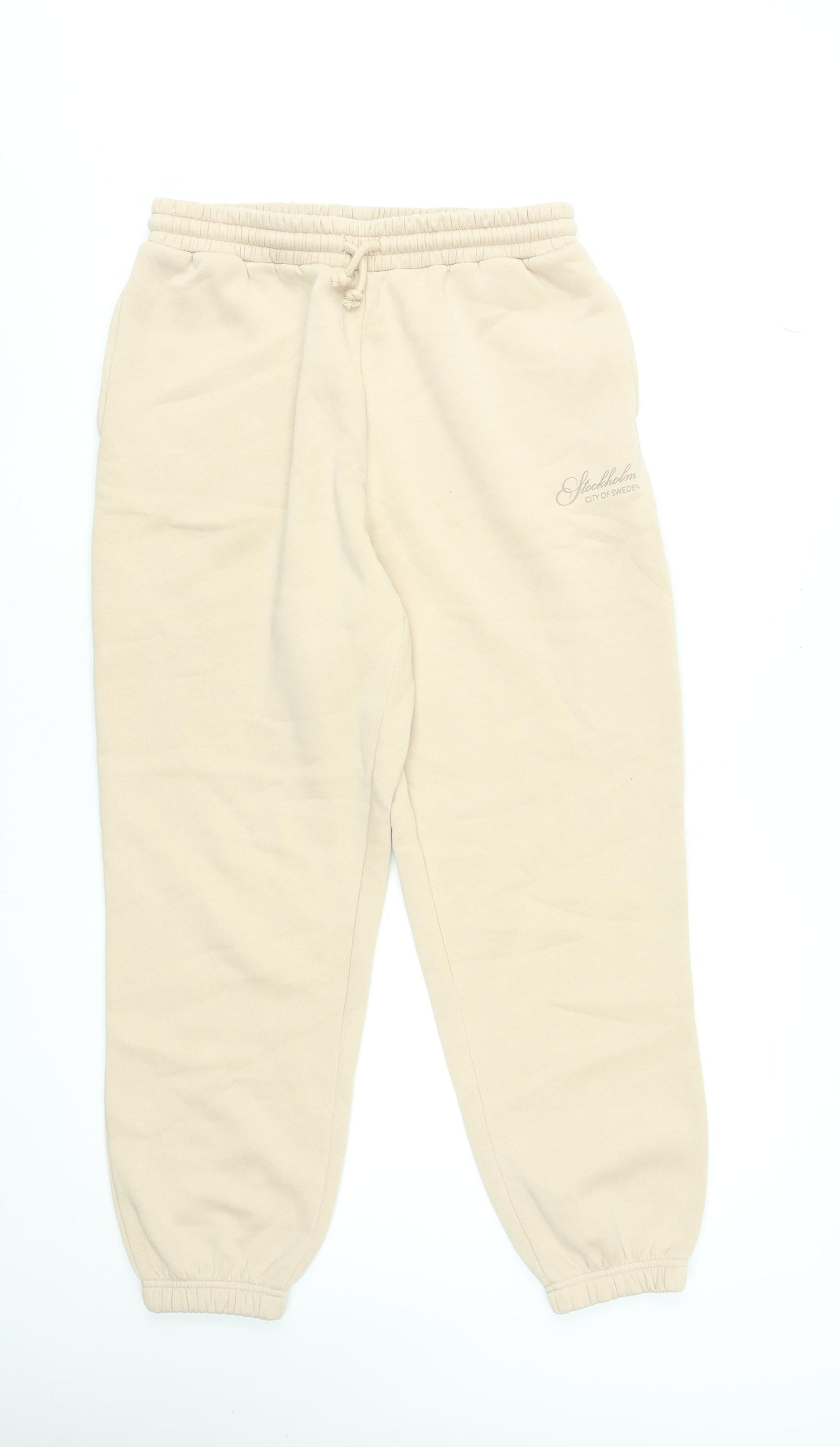 Dunnes Stores Women’s Beige Jogger Trousers Medium Fleece Comfort Fit