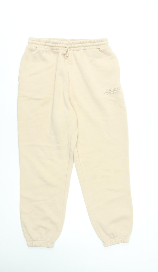 Dunnes Stores Women’s Beige Jogger Trousers Medium Fleece Comfort Fit