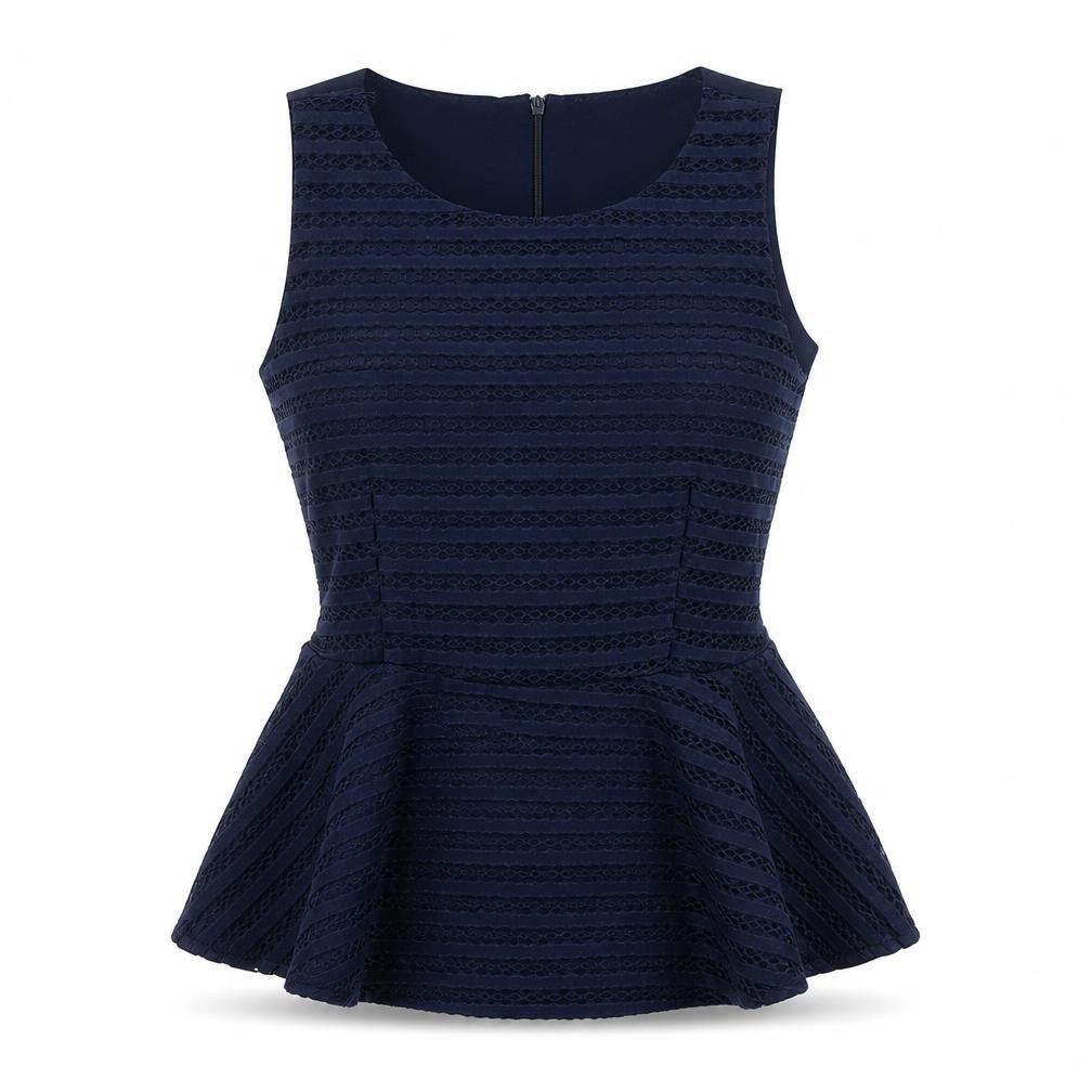Womens UK Size S Tenki Blue Peplum Blouse