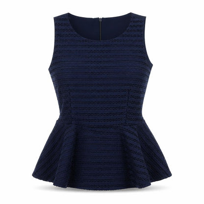 Womens UK Size S Tenki Blue Peplum Blouse