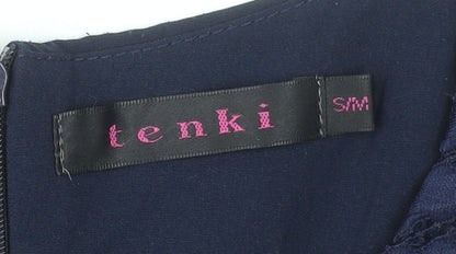 Womens UK Size S Tenki Blue Peplum Blouse