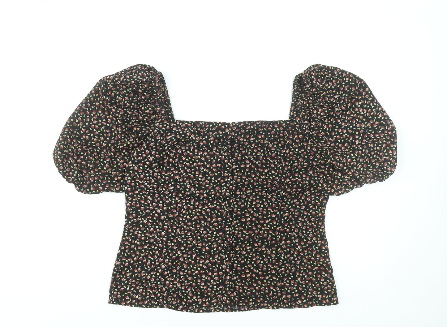 Womens UK Size S Brave Soul Black Cropped Blouse