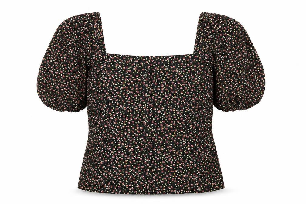 Womens UK Size S Brave Soul Black Cropped Blouse